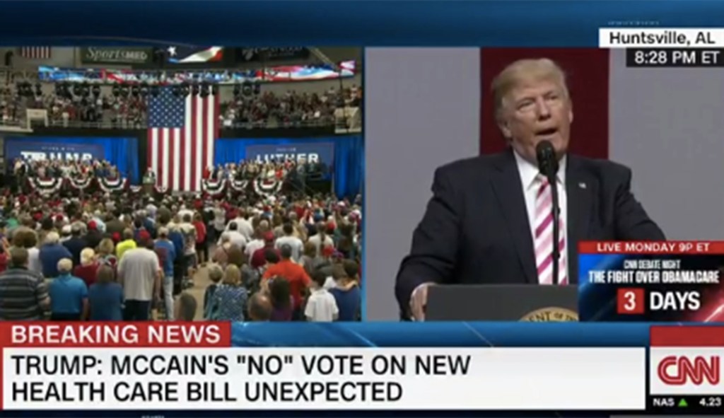 CNN touts split screen to disprove Trump on crowd size claims