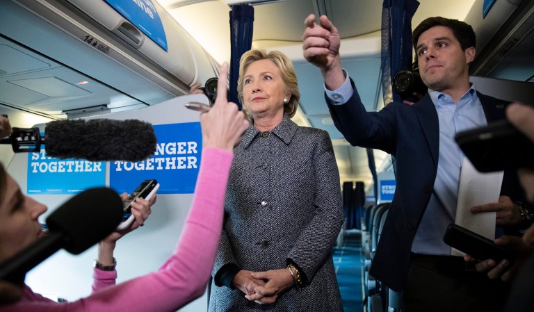 Hillary Clinton's surrogates have struggled this week to live up to the campaign's boast that it goes high when Donald Trump and his team go low. (AP Photo/Matt Rourke)