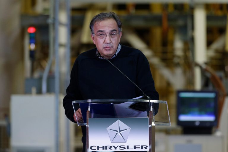 Chrysler Group Chairman and CEO Sergio Marchionne, who also leads Italian car-maker Fiat, speaks at a news conference at the Mack I Engine Plant in Detroit in November 2012. (AP Photo/Paul Sancya)