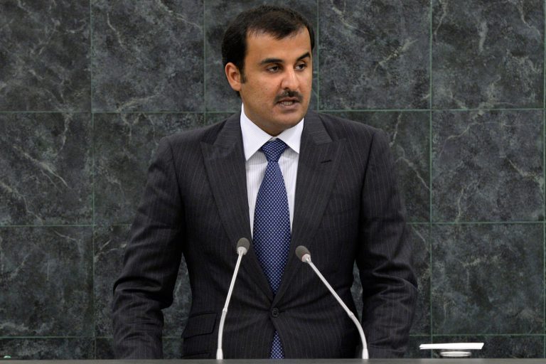 Emir of Qatar Sheikh Tamim bin Hamad al Thani addresses the 68th United Nations General Assembly on September 24, 2013 in New York City. (Getty images)
