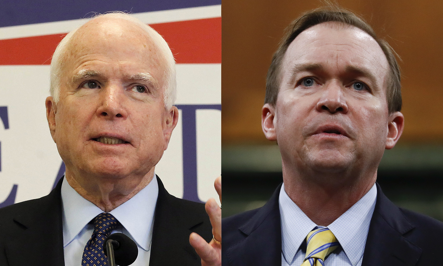 Strategic pivot: John McCain votes Mick Mulvaney out of committee
