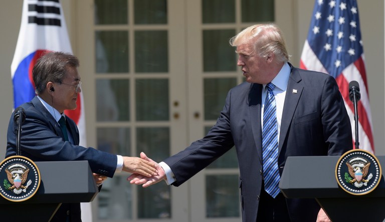 Trump also repeated a line his administration has used frequently since North Korea stepped up its nuclear activity in the face of strong condemnation from the U.S. and its regional allies. (AP Photo/Susan Walsh)