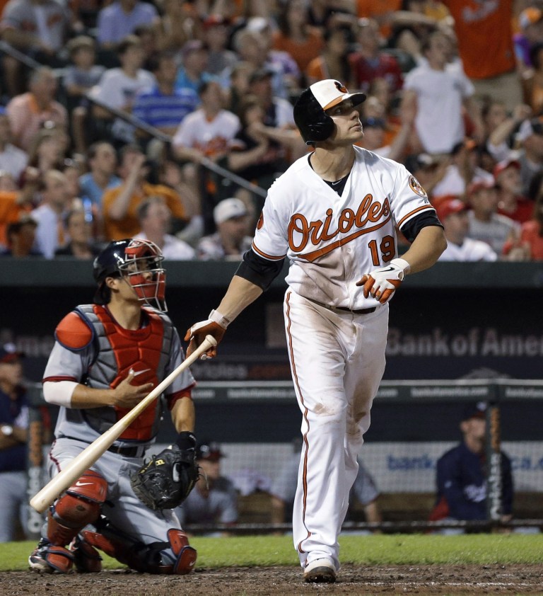 Patrick Semansky/AP
Orioles first baseman Chris Davis is hitting .357 on the season and leads the majors with 20 home runs and a .754 slugging percentage.