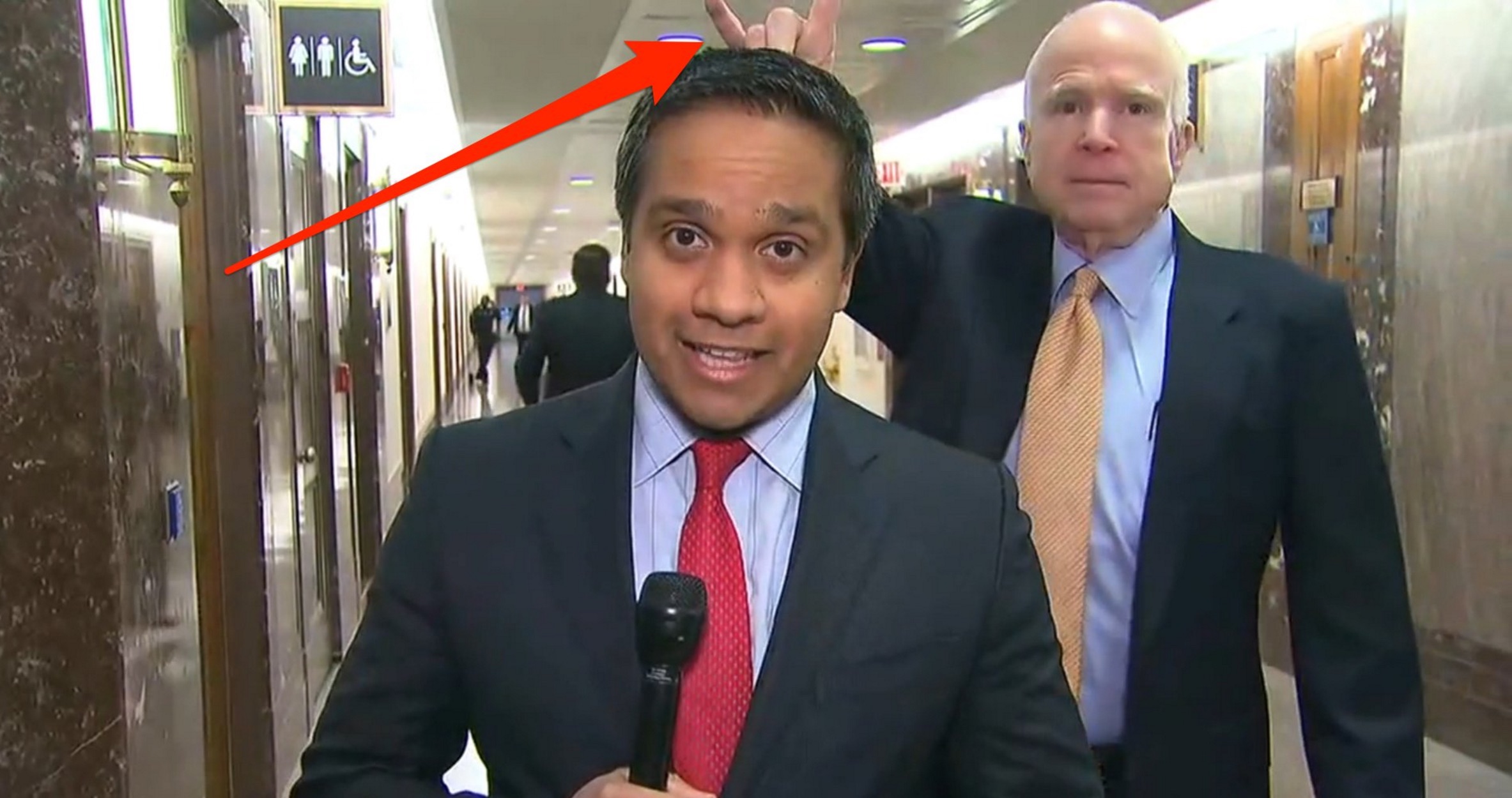 McCain photobombs CNN reporter: ‘After all these years … revenge!’