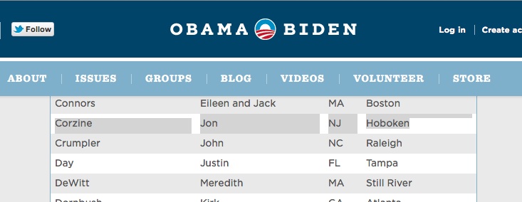 Jon Corzine Still Bundling for Obama