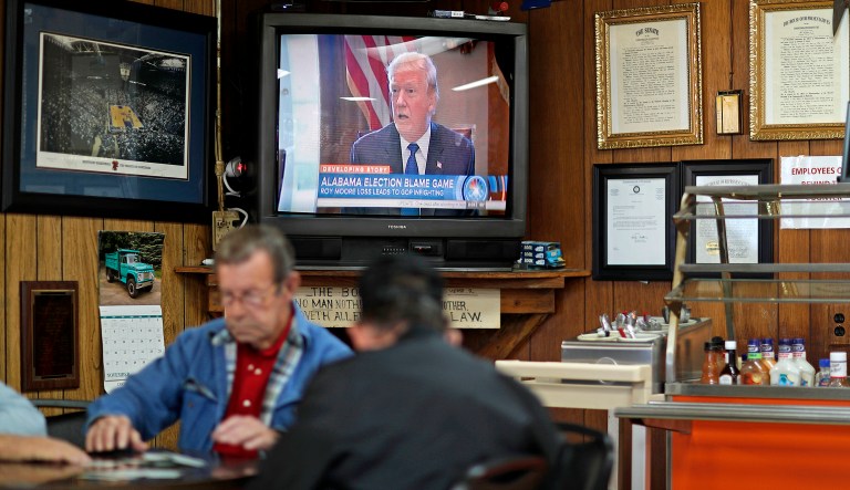 Per the study, the federal and congressional investigations into possible collusion between Trump associates and Russia made up more than 20 hours of evening news coverage on the president. (AP Photo/David Goldman)
