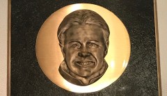Artist butchers hall of fame plaque for US women’s soccer hero Brandi Chastain