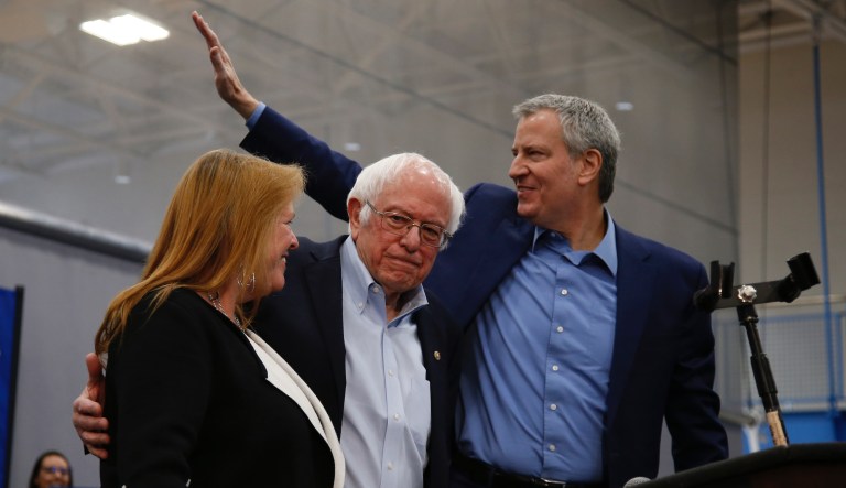 ‘Please join us!’: Bill de Blasio pressures Warren to endorse Sanders