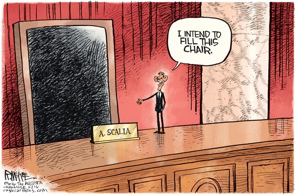 Editorial cartoon: A big chair to fill