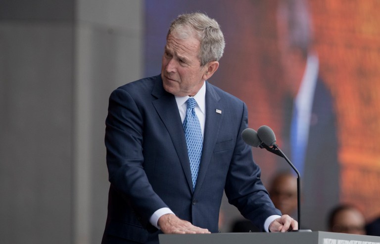 Speculation about the 43rd president's vote started to run rampant after Rush Limbaugh told his listeners Tuesday that Bush voted for Hillary Clinton. (AP Photo/Manuel Balce Ceneta)