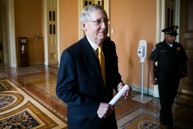 âWe need to keep at it,â McConnell said, after the bill failed to move through the Senate. (Washington Examiner File Photo)