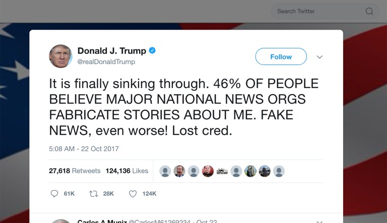 Giving the president a barely passing grade for doing nothing more than repeating a survey's finding feels a bit disingenuous. (President Trump via Twitter / Screenshot by Tatiana Lozano, Washington Examiner)