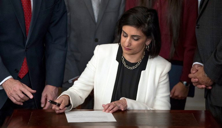 Seema Verma, Administrator of the Centers for Medicare and Medicaid Services, announced on Thursday that the Trump administration would allow states to institute work requirements for Medicaid recipients. (AP Photo/Andrew Harnik)