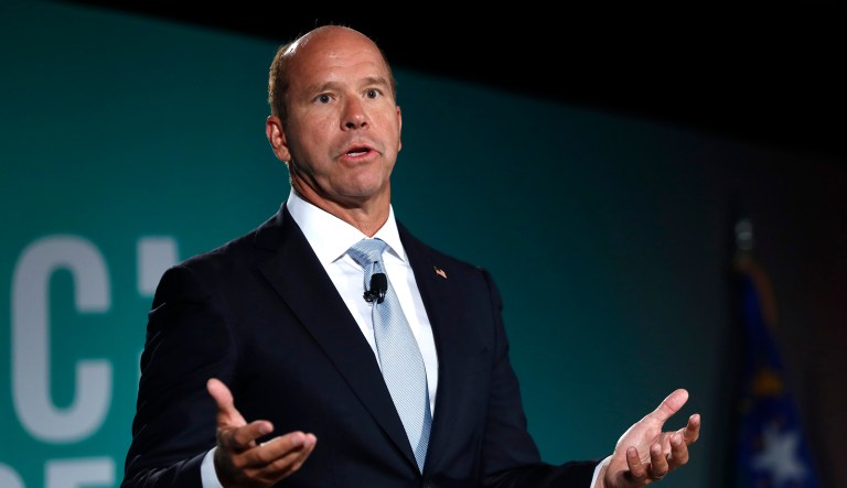 Democratic presidential candidate John Delaney, a former congressman from Maryland, speaks during an American Federation of State, County and Municipal Employees public service forum in Las Vegas, Saturday, Aug. 3, 2019.