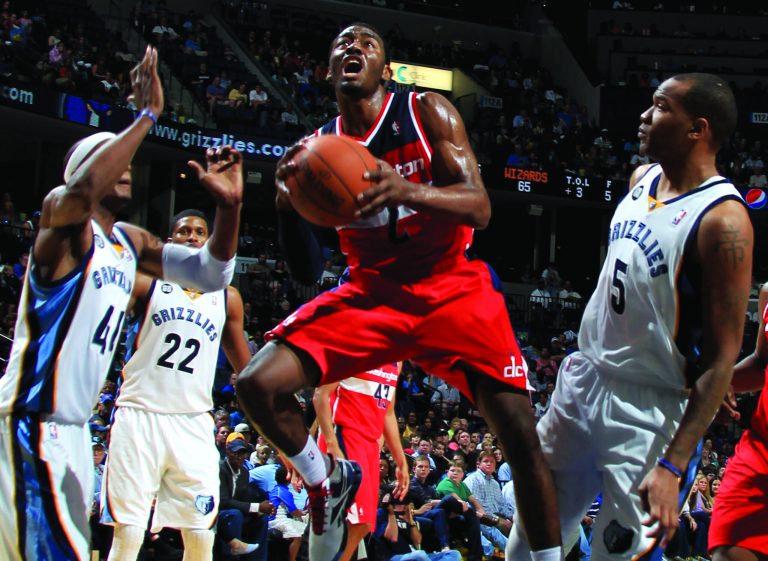 Nikki Boertman/AP
Washington Wizards point guard John Wall has been diagnosed with the early stages of a stress injury to his left patella. Wall will be out for eight weeks. 