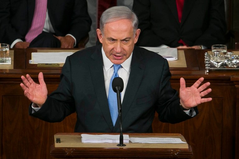 Israeli Prime Minister Benjamin Netanyahu speaks before a joint session of Congress on Capitol Hill, in Washington, Tuesday, March 3, 2015. (Washington Examiner/Graeme Jennings)