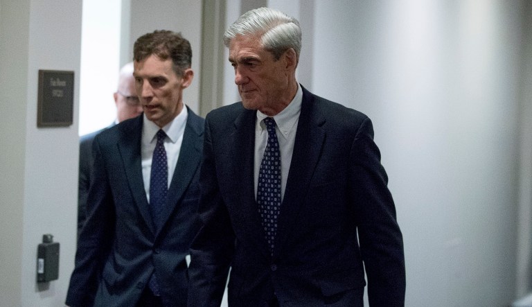 Former FBI Director Robert Mueller, the special counsel probing Russian interference in the 2016 election, departs Capitol Hill following a closed door meeting in Washington.
