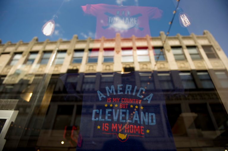 A shirt in a shop along East 4th Street in downtown Cleveland, which has been chosen for the 2016 Republican National Convention. (Getty)Â 