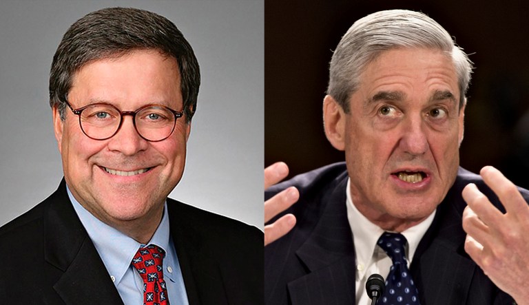 William Barr and Robert Mueller.