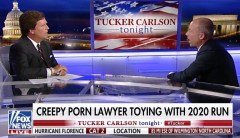 Tucker Carlson, Michael Avenatti spar: ‘Why don’t you call Donald Trump the creepy porn president?’