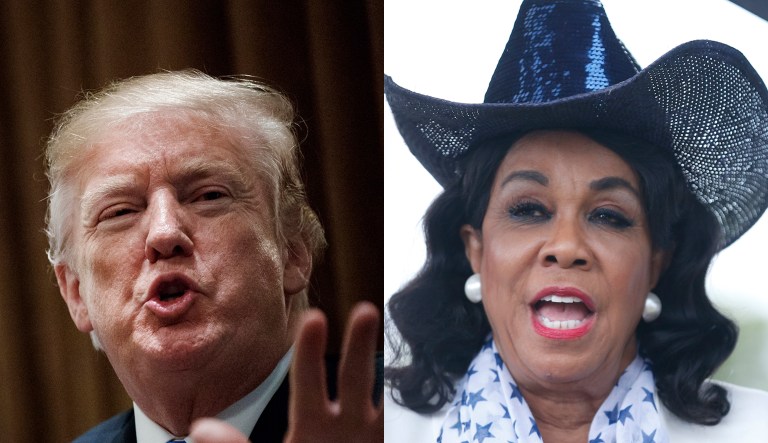 Donald Trump and Frederica Wilson.