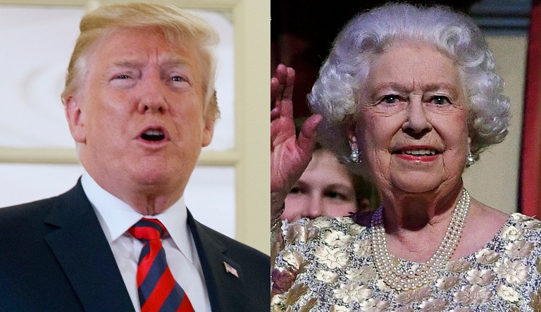 Donald Trump and Queen Elizabeth II