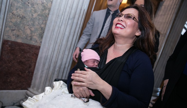 Sen. Tammy Duckworth became the first sitting senator to give birth while in office when she, husband, and eldest daughter welcomed Maile Pearl on April 10.