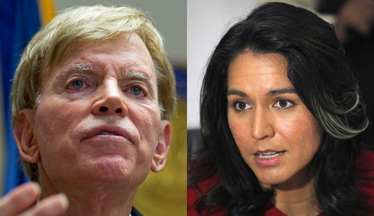 David Duke and Tulsi Gabbard are pictured.