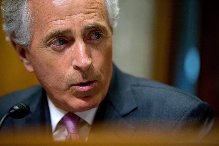 Sen. Bob Corker told reporters after a Republican caucus meeting that negotiations with Democrats had resumed over possible changes to the bill to meet GOP senators' concerns. (AP Photo)Â 