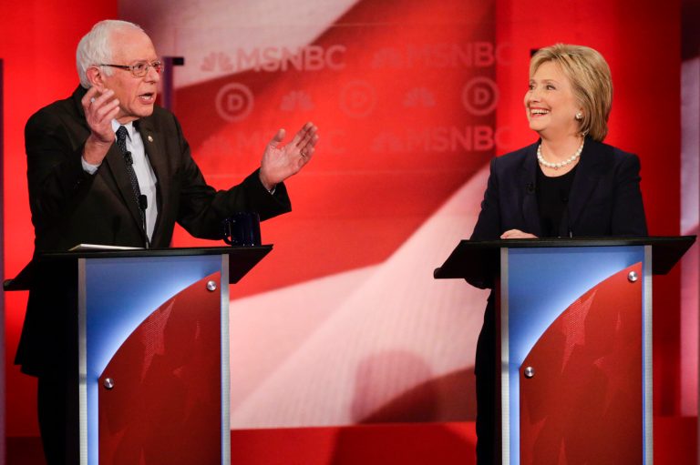 Although Massachusetts Democrats still back Hillary Clinton, 74 percent view Bernie Sanders favorably whereas only 67 percent view Clinton favorably. (AP Photo/David Goldman)