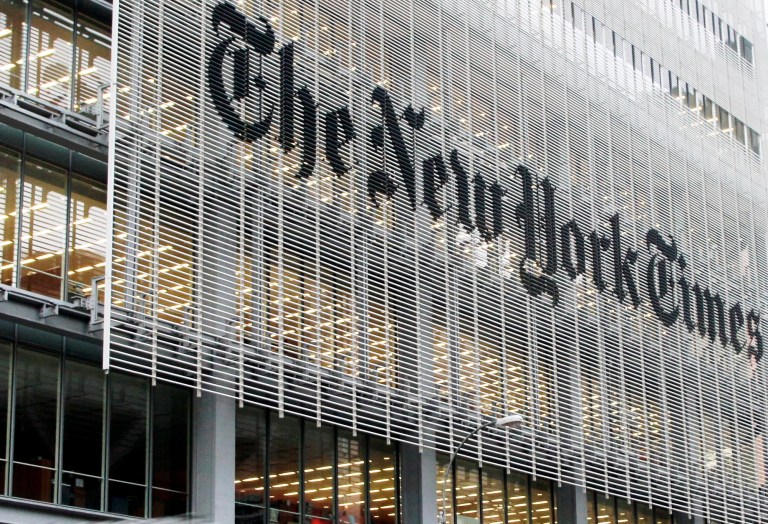 The New York Times is disputing President-elect Trump's claim that the paper changed the terms of a meeting this week, prompting Trump to cancel it. (AP Photo/Richard Drew)