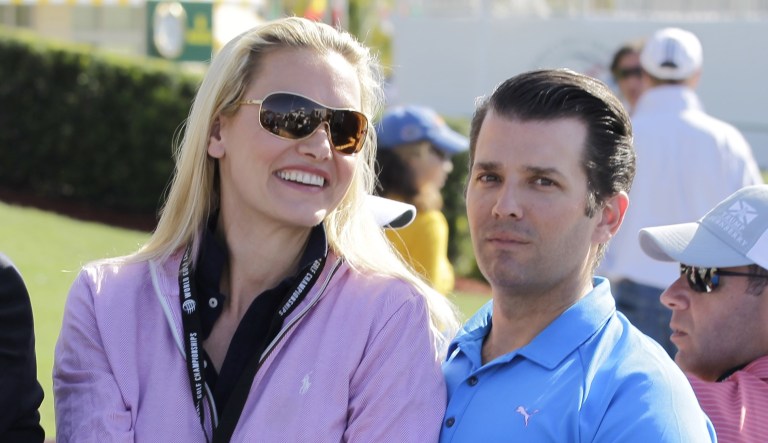 Donald Trump Jr. and his wife Vanessa received an envelope that contained white powder. Police say Vanessa Trump opened the envelope, felt ill and was taken to New York City hospital as a precaution. (AP Photo/Luis Alvarez, File)