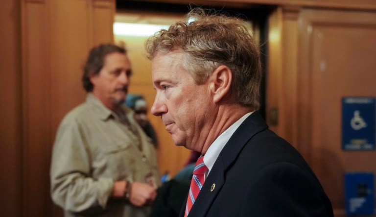 Sen. Rand Paul, R-Ky., took to the Senate floor on Thursday and formally objected to holding the vote on a bipartisan spending bill. This delayed the process for nine hours and forced the final tally to take place in the early hours of Friday morning. (AP Photo/Pablo Martinez Monsivais, File)
