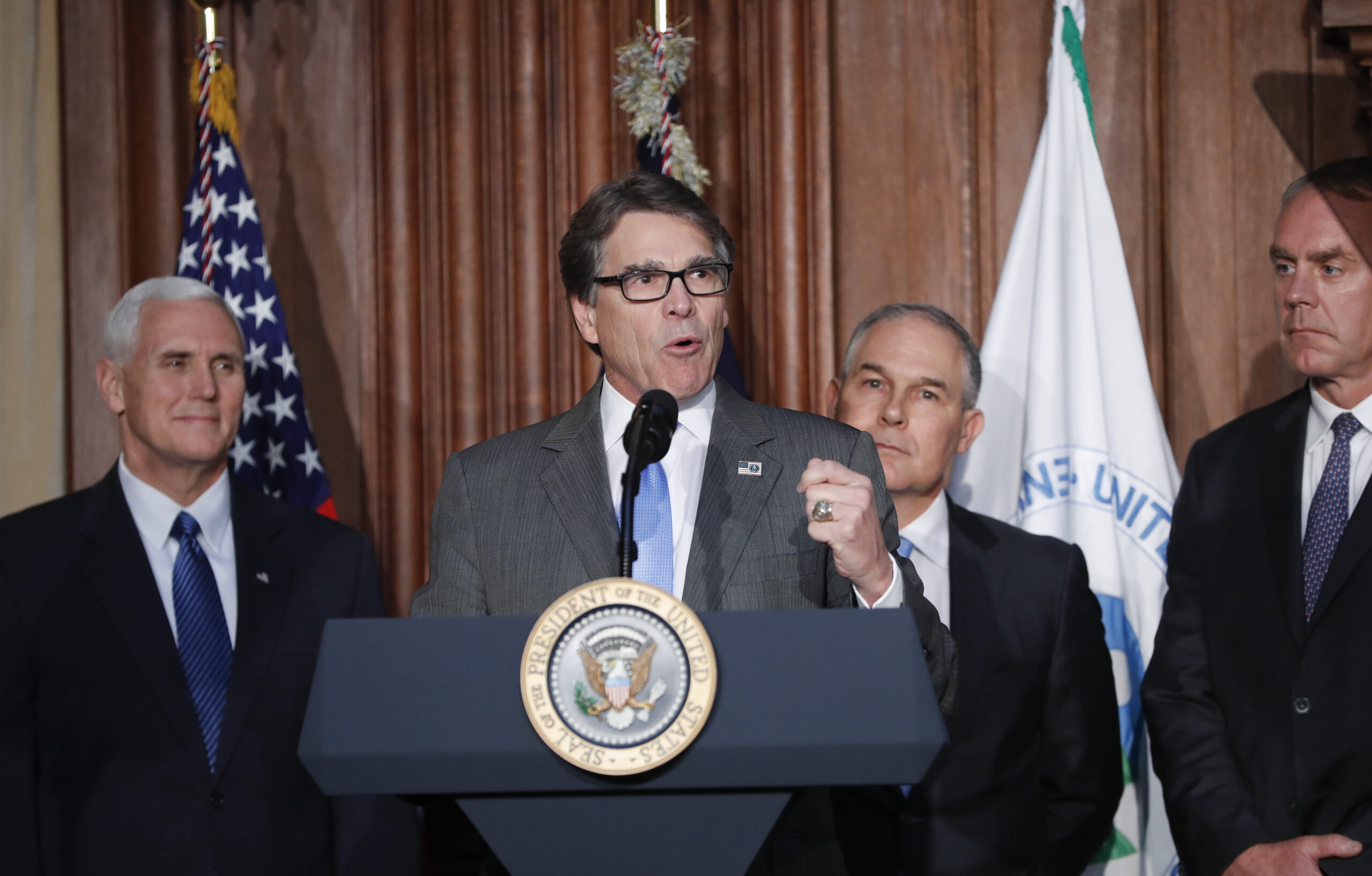 Perry introduces the ‘Three Musketeers’ of energy