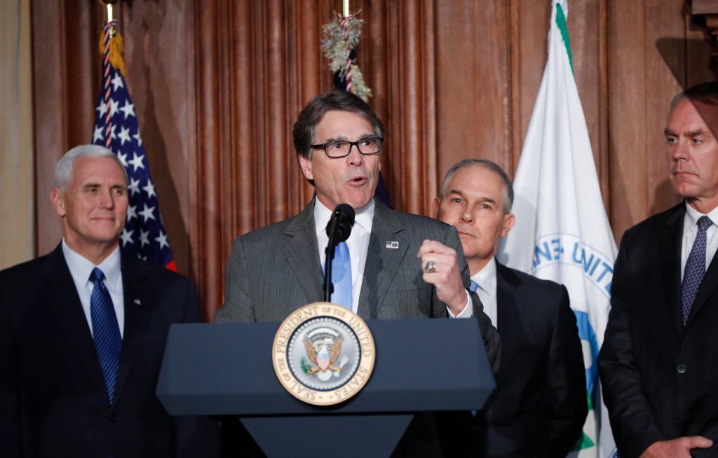 Perry introduces the ‘Three Musketeers’ of energy