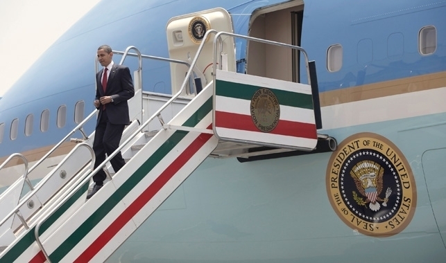 President Obama arriving in Mexico for last summer's G-20 economic summit. AP Photo.