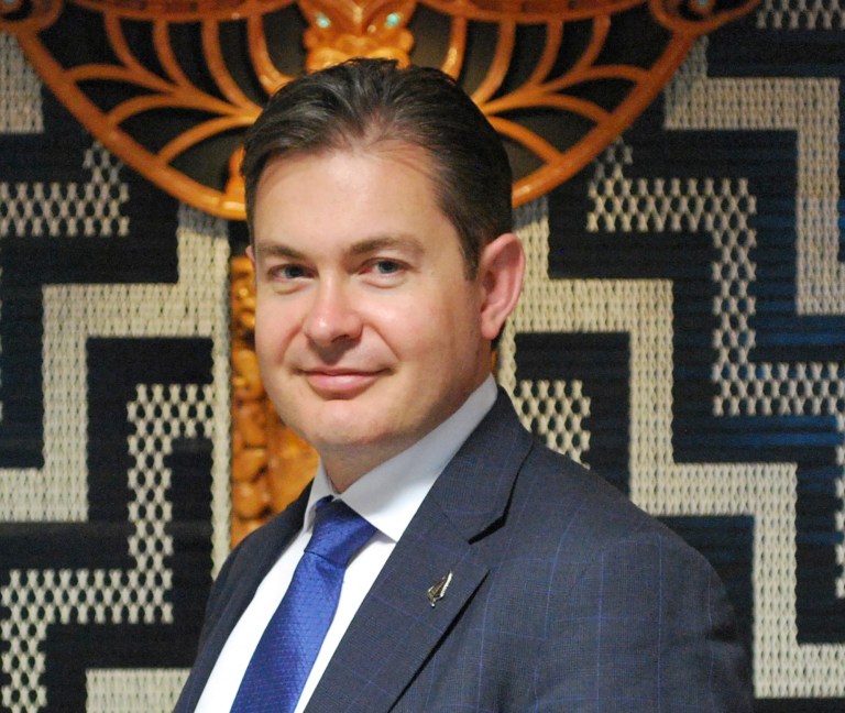 In this undated photo provided by New Zealand Ministry of Foreign Affairs and Trade, Jonathan Curr poses for a photograph at a unknown location in New Zealand. A diplomatic row flared Monday, Sept. 8, 2014, between Israel and New Zealand after officials from the South Pacific nation said their new ambassador, Curr, was rejected by Israel because he's also an envoy to the Palestinian Authority. (AP Photo/New Zealand Ministry of Foreign Affairs and Trade)