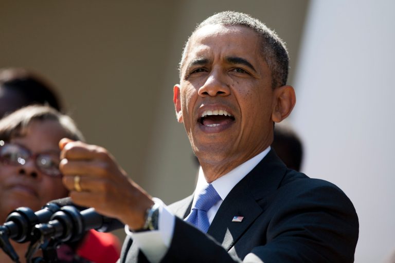   In this Oct. 1, 2013, photo, President Barack Obama gestures during a statement on the government shutdown in the Rose Garden of the White House in Washington. Obama's strategy during the partial shutdown of the federal government is aimed at keeping up the appearance of a leader focused on the public's priorities and avoiding looking tone deaf to the hundreds of thousands of Americans forced off the job. (AP Photo/ Evan Vucci)  