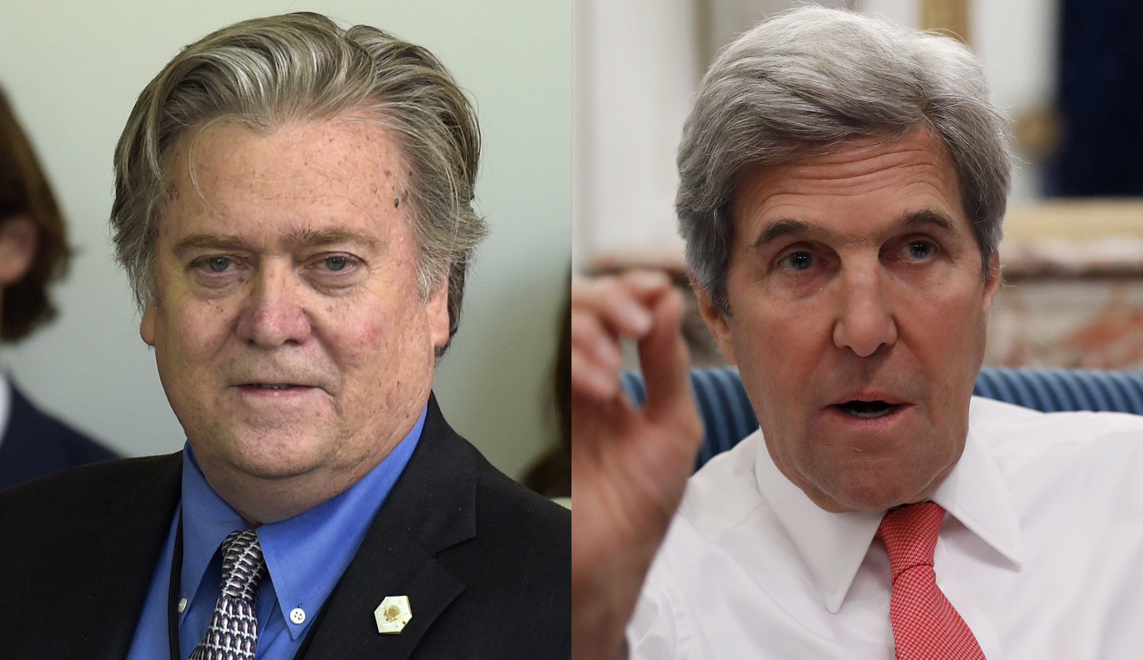 Steve Bannon hasn’t violated his security clearance yet — but John Kerry has
