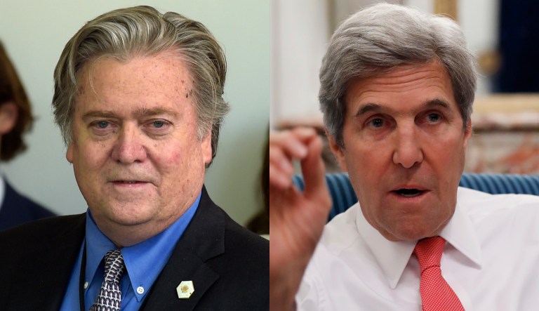 The New York Times may worry about Bannon, but there is a deep irony when they appear more concerned about theoretical future crimes by Republicans than actual, open, and demonstrable instances when prominent Democrats have done the same thing. (AP Photo/Alex Brandon, Pool)