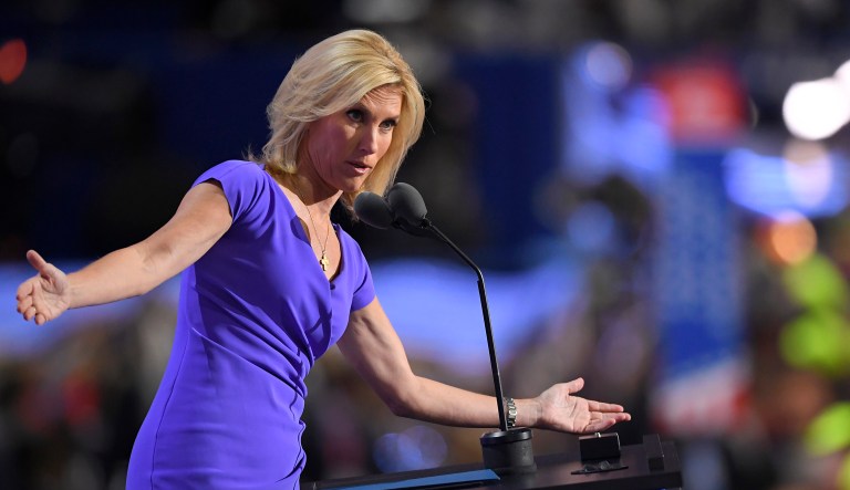 Conservative political commentator Laura Ingraham said Sen. Kirsten Gillibrand, D-N.Y., is positioning herself for the White House after she said Bill Clinton should have stepped down from the presidency after the Monica Lewinsky affair. (AP Photo/Mark J. Terrill)