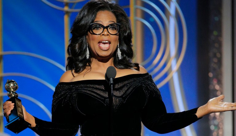 Oprah Winfrey received the Cecil B. DeMille Award at the 75th Annual Golden Globe Awards on Sunday. Winfrey's acceptance speech focused exclusively on the 