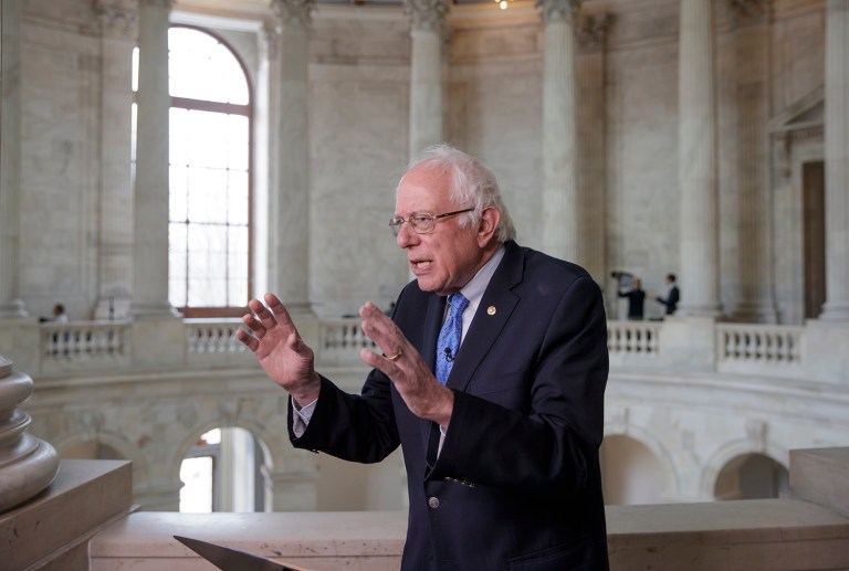 Sen. Bernie Sanders, I-Vt., wants President Trump to work with him on decreasing prescription drug prices and rebuilding the country's infrastructure. (AP Photo/J. Scott Applewhite)