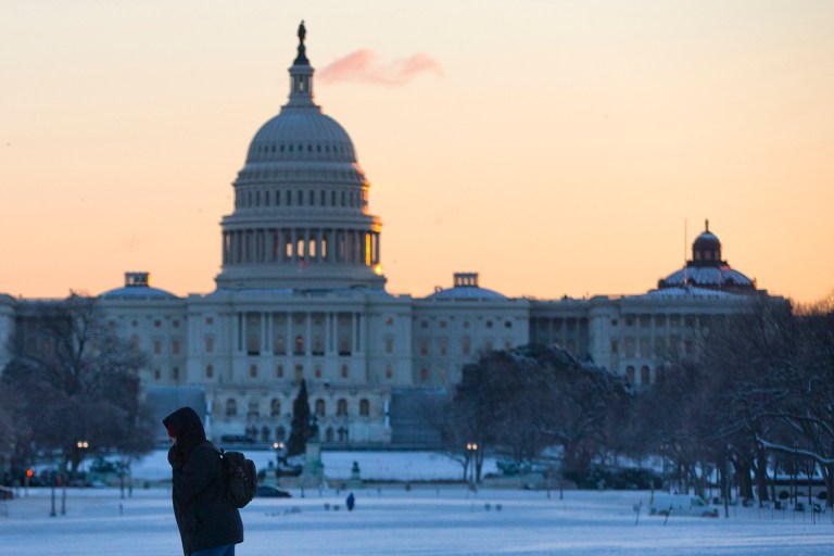 House Republican leaders called for a quick meeting of the House on Monday, in anticipation that lawmakers will not be able to meet Tuesday as planned because of Winter Storm Stella. (AP Photo/ Evan Vucci)
