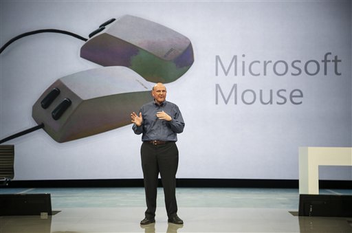 Microsoft CEO Steve Ballmer discusses  Microsoft Mouse. Over the past decade, Microsoft has dramatically increased its lobbying efforts after first drawing the ire of Sen. Orrin Hatch for being reluctant to play the Washington game. (AP Photo)