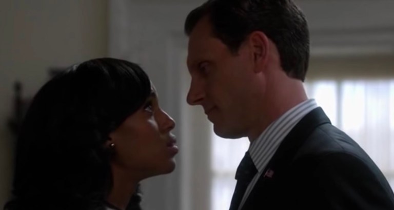 Hillary Clinton was joined by actor Tony Goldwyn, shown above, who plays President Grant on the popular ABC show 