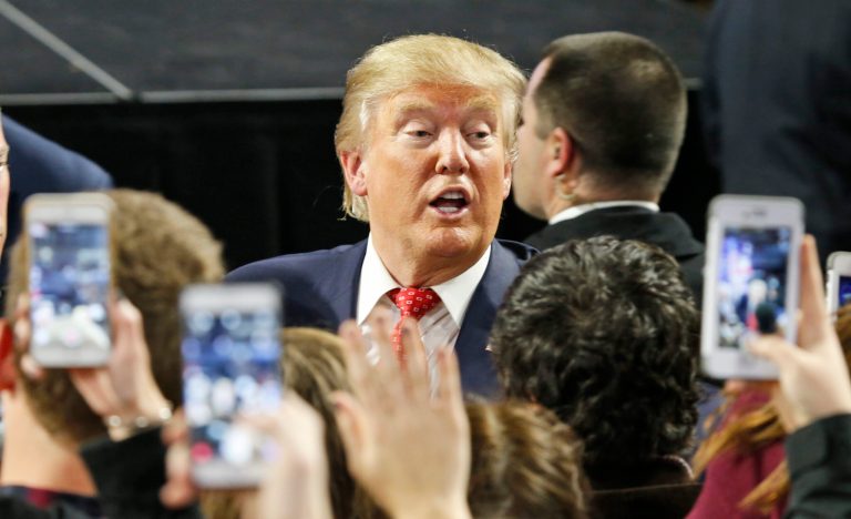 But while the ad plays up Jerry Falwell's comments about Donald Trump, it omits his introduction, which says Liberty doesn't endorse candidates. (AP Photo)