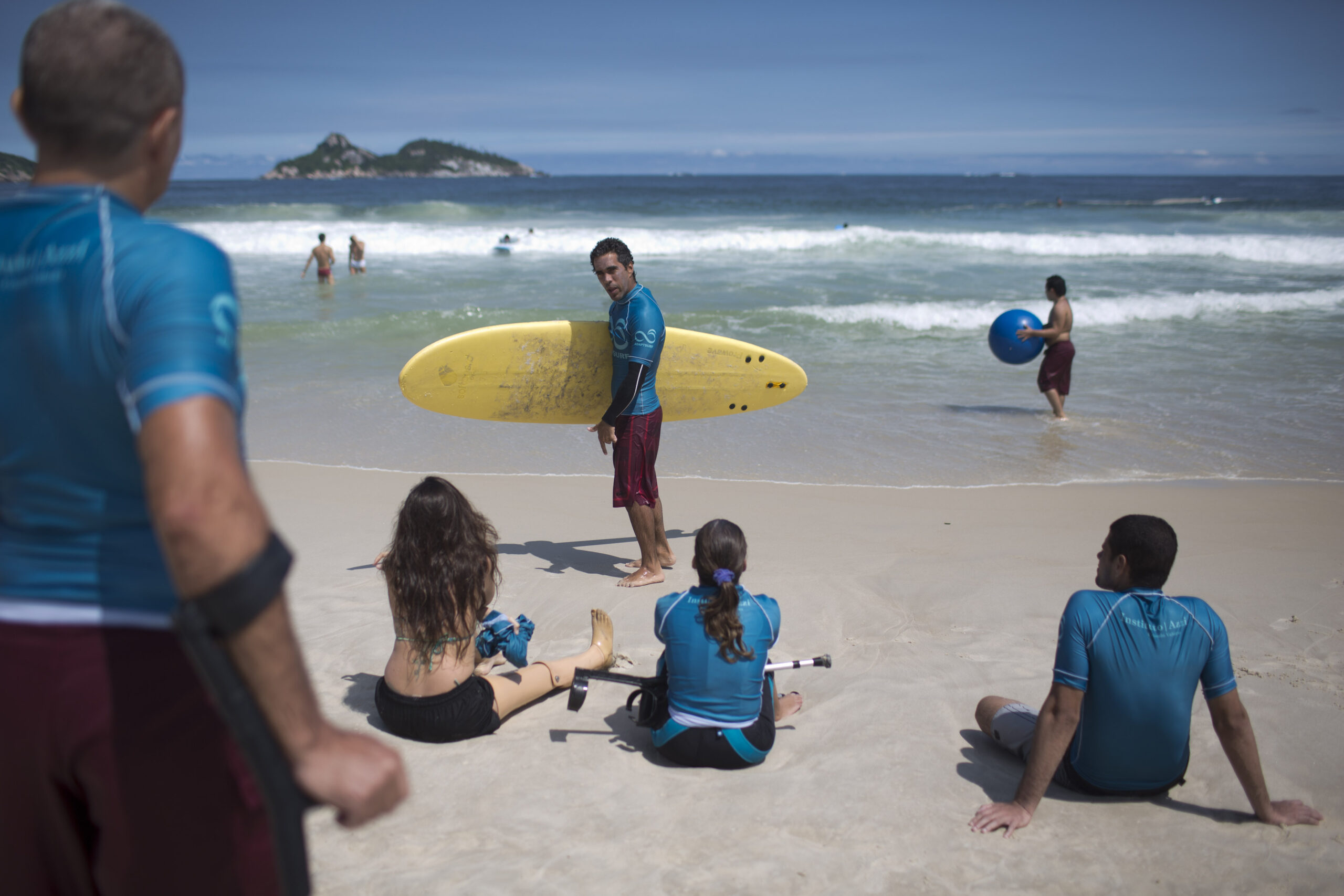 Disabled surfers brave the waves in Brazil