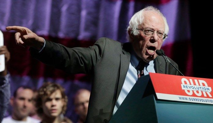 "I worry about him being a pathological liar. Those are some of the concerns I have," Bernie Sanders said of President Trump. (AP Photo/Steven Senne)