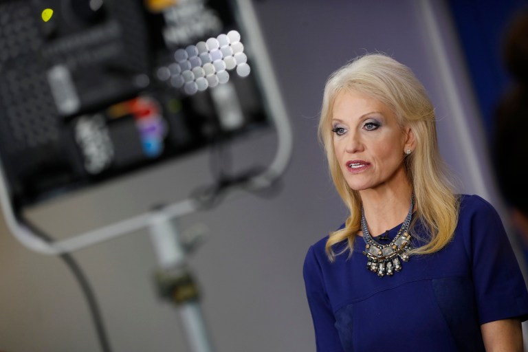 CNN cited an anonymous White House source who said Conway had been blocked from doing more TV. (AP Photo/Pablo Martinez Monsivais)